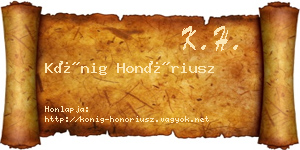 Kőnig Honóriusz névjegykártya